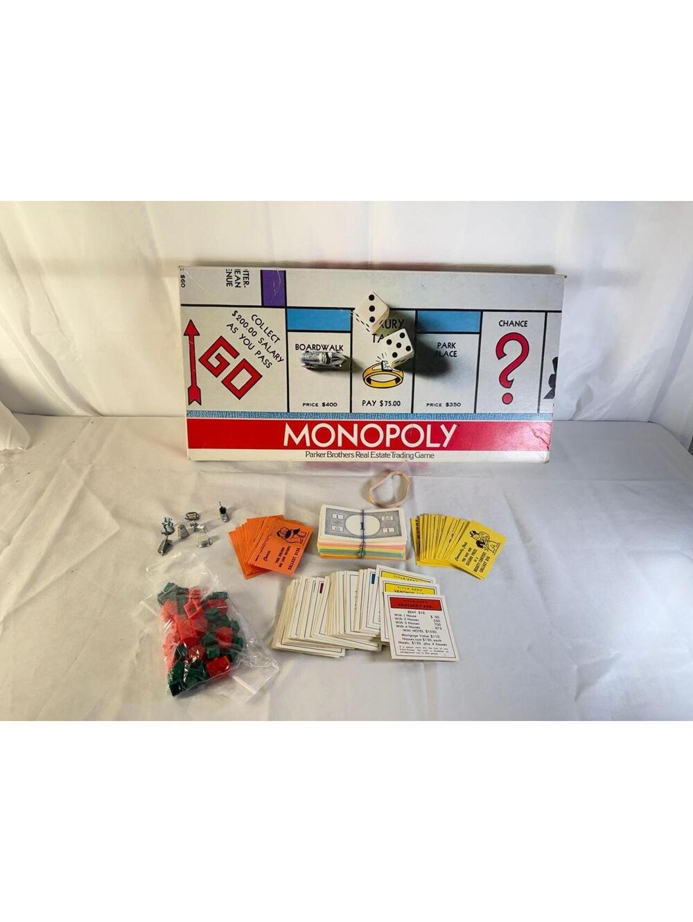 Vintage 1974 Monopoly Parker Brothers Real Estate Trading Game